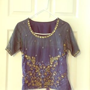 Indian purple/green outfit